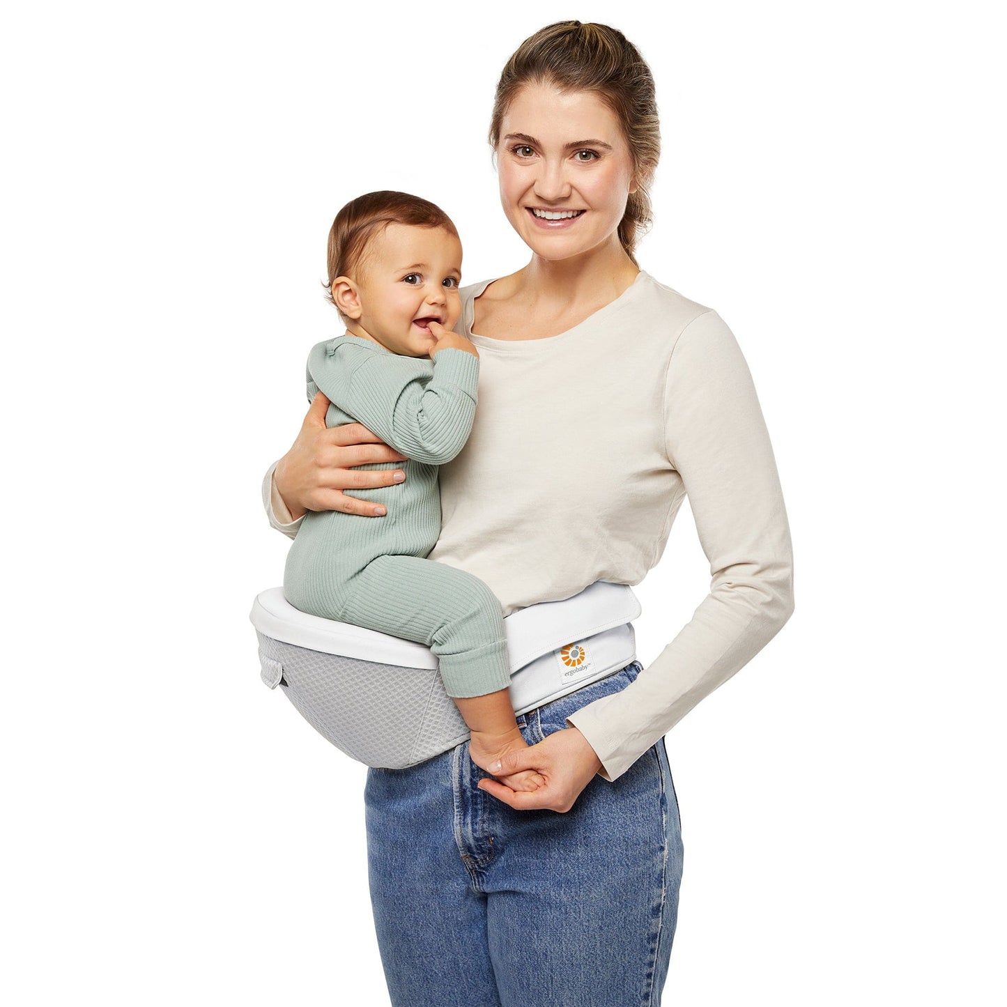Ergobaby Alta Hip Seat Mesh Baby Carrier - Pearl Grey - BCHIPSFMGRY