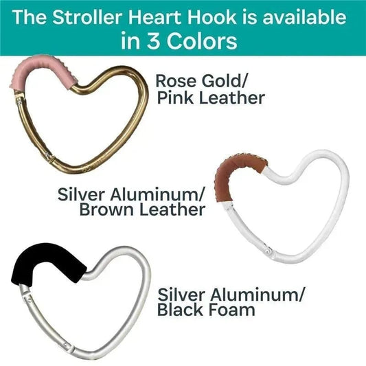 KidCo BuggyGear Heart Hook - Brown Leather/Silver Aluminum