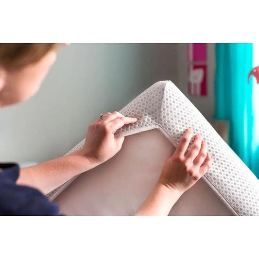 Lullaby Earth Breathe-Safe Breathable Mini Crib Mattress Cover - White - BRZ-MN