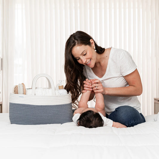 Comfy Cubs Rope Diaper Caddy - Pacific Blue