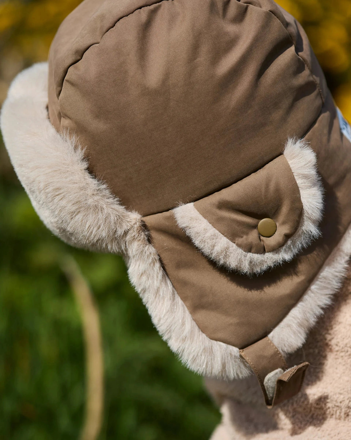 7AM Enfant The Cub Hat (No Ears) Benji - Moss Brown / Greige Faux Fur, 4-6Y - Image 6