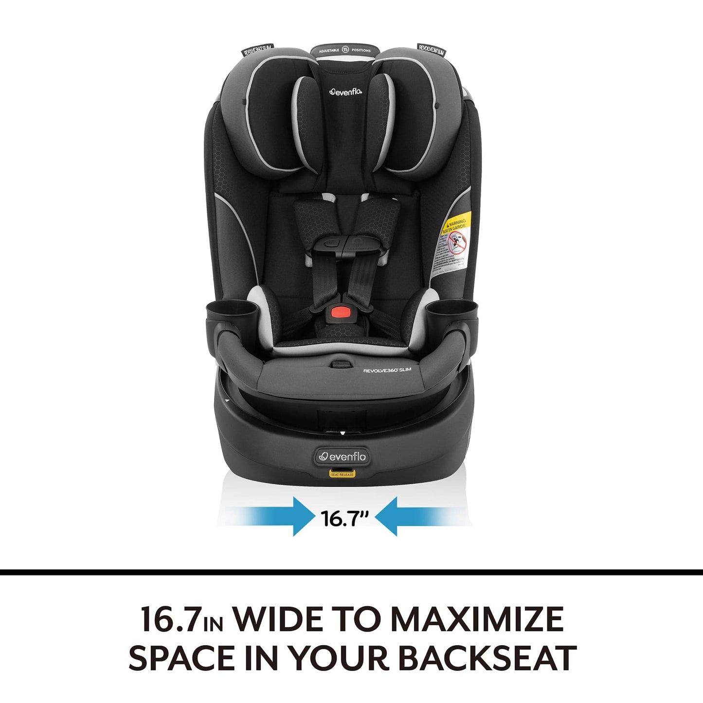 Evenflo GOLD Revolve360 Slim 2-in-1 Rotational Convertible Car Seat with SensorSafe - Obsidian - CS260112450