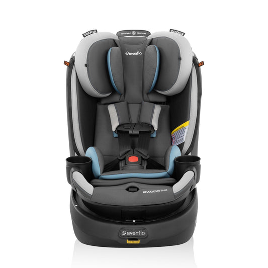 Evenflo Revolve360 Slim 2-in-1 Rotational Convertible Car Seat with Quick Clean Cover - Stow Blue - CS260112468