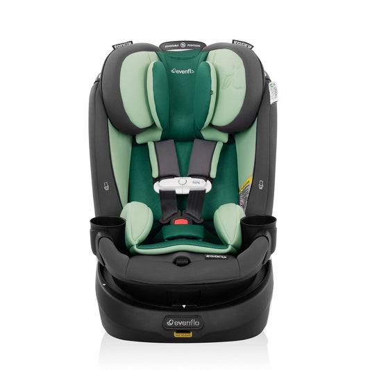 Evenflo Revolve360 Slim 2-in-1 Rotational Convertible Car Seat with SensorSafe - Peridot Green (Green & Gentle) - CS260112504