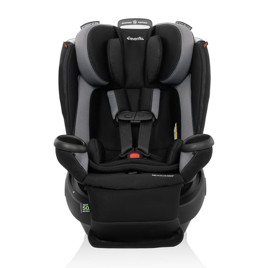 Evenflo Revolve360 Extend All-in-One Rotational Convertible Car Seat with Quick Clean Cover - Revere Gray - CS360212464