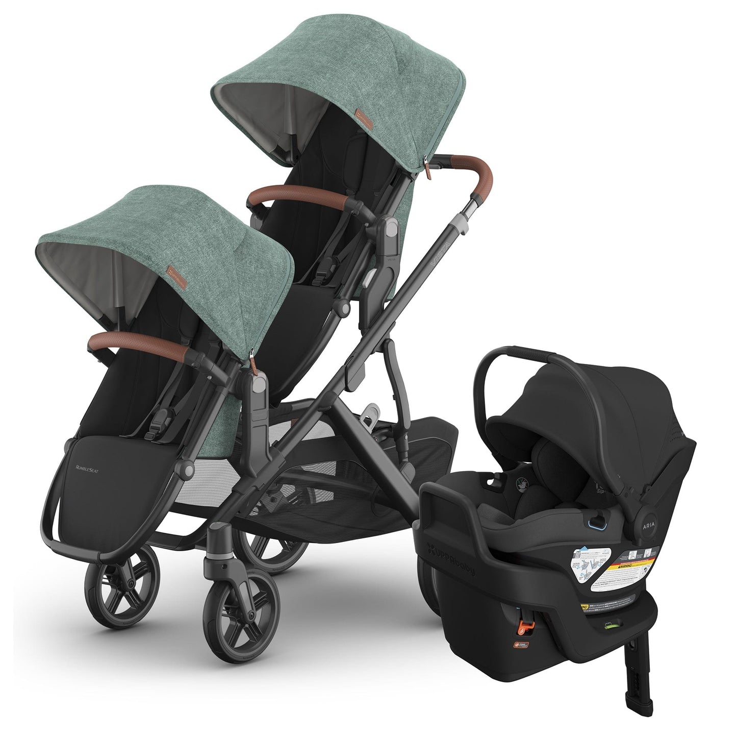 UPPAbaby Vista V3 Double Stroller with RumbleSeat V3 + Aria V2 Travel System Bundle - Gwen / Jake - DBL-V3-TRVL-ARIA-V2-0303-VSO-NA-GWN