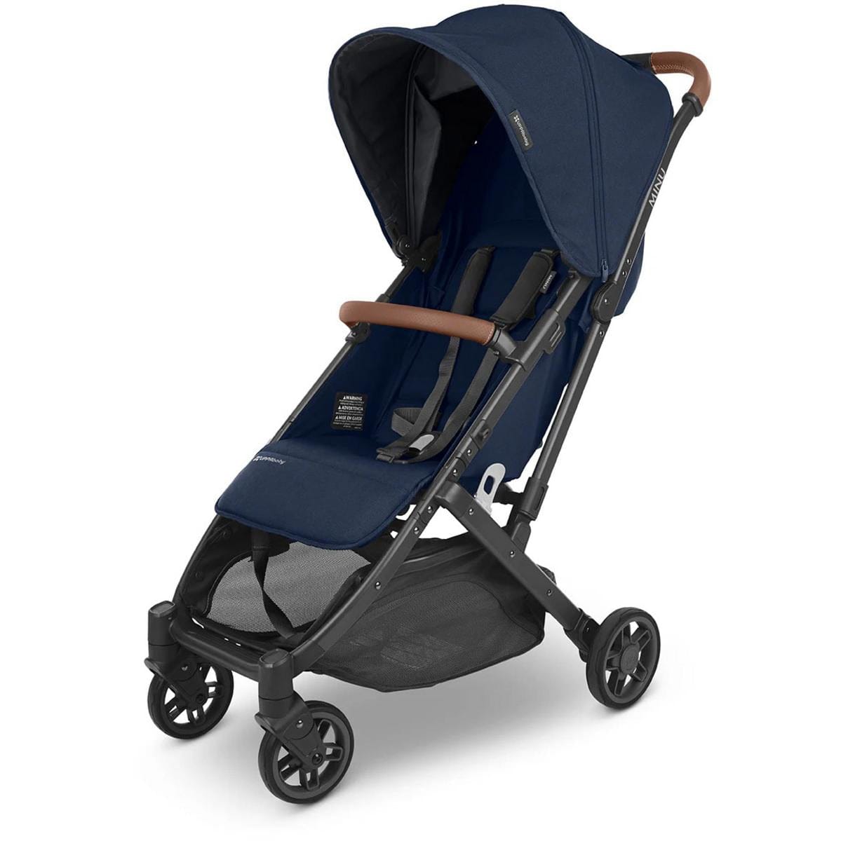 UPPAbaby OPEN BOX MINU V2 Compact Stroller - Noa (Navy / Carbon / Saddle Leather) - 0802-MIN-US-NOA-ob