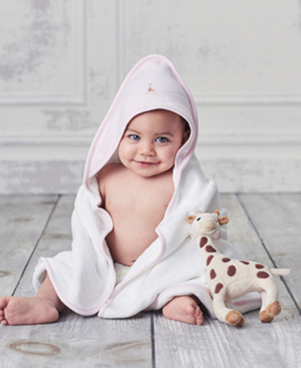 Kissy Kissy Sophie la Girafe Towel with Mitt - White/Pink