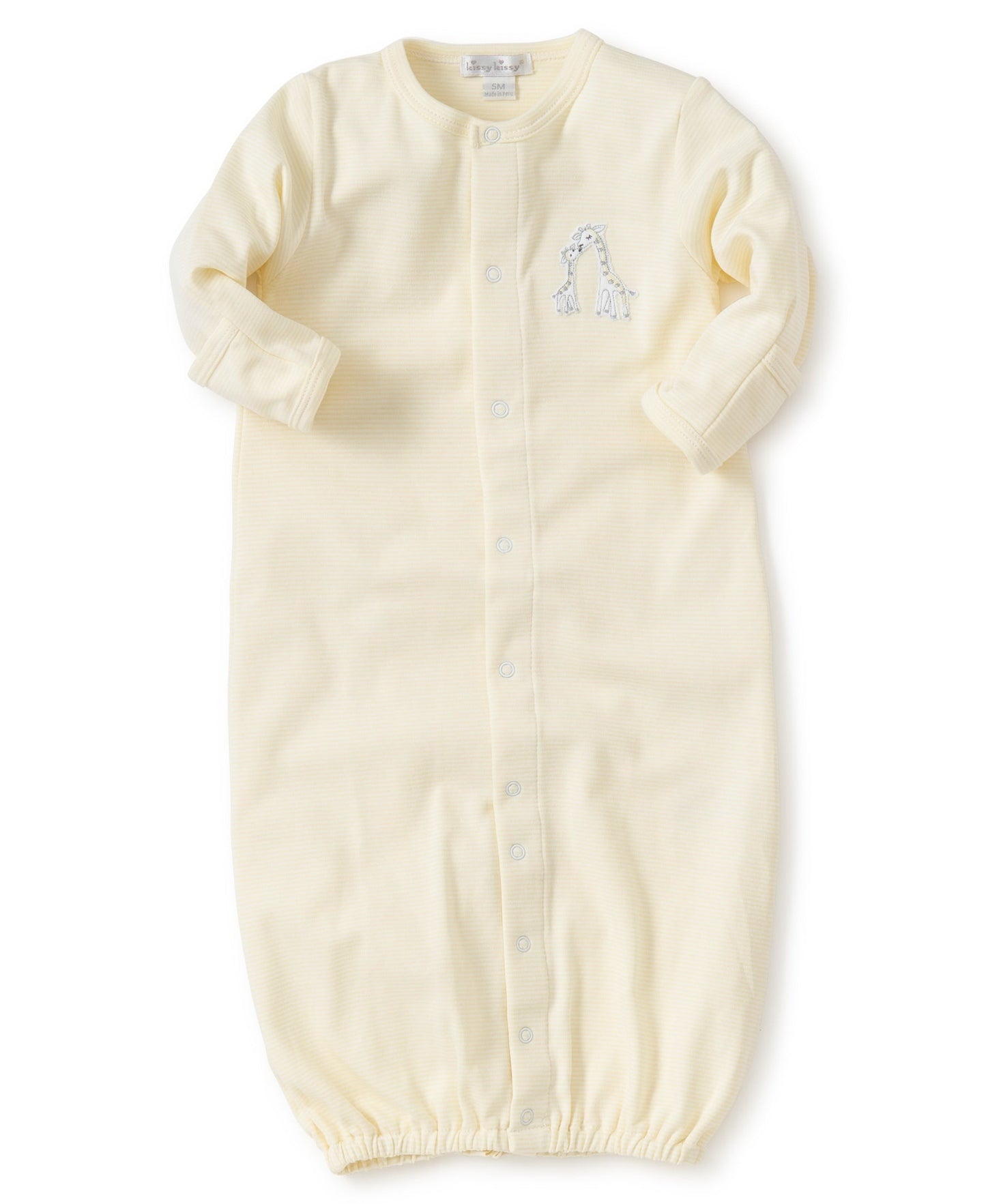 Kissy Kissy Convertible Gown - Giraffe Generations Stripe Yellow