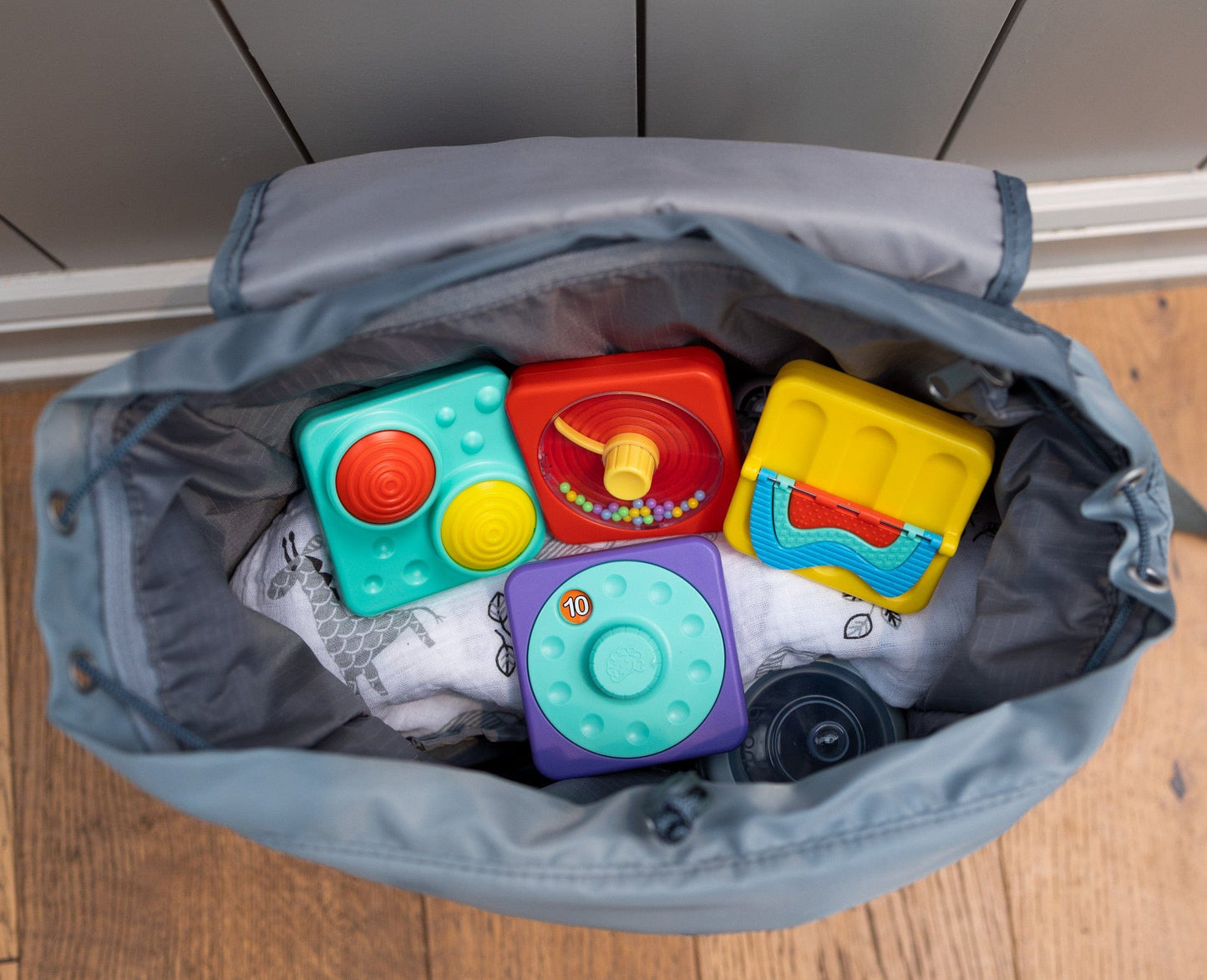 Fat Brain Toys PlayTab Tiles - Bead Sweeper & Peek-a-Boo Sensory Set (Set 3) - FA488-29