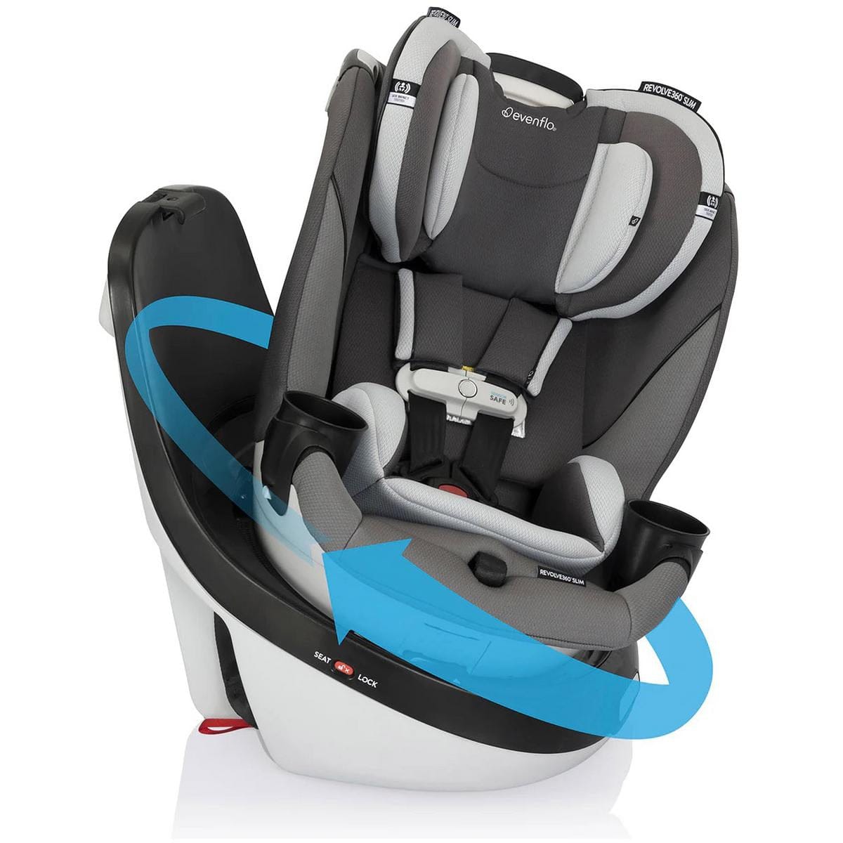 Evenflo OPEN BOX GOLD SensorSafe Revolve 360 Slim 2-in-1 Rotational Convertible Car Seat - Pearl - 36812449-ob