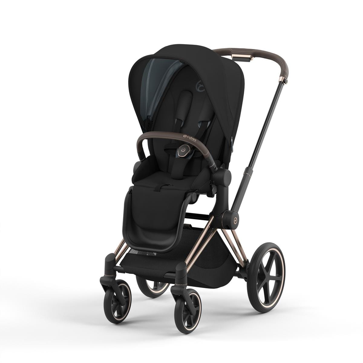 Cybex Priam 4 Stroller Bundle - Rose Gold / Brown / Deep Black - 521003961-521003939