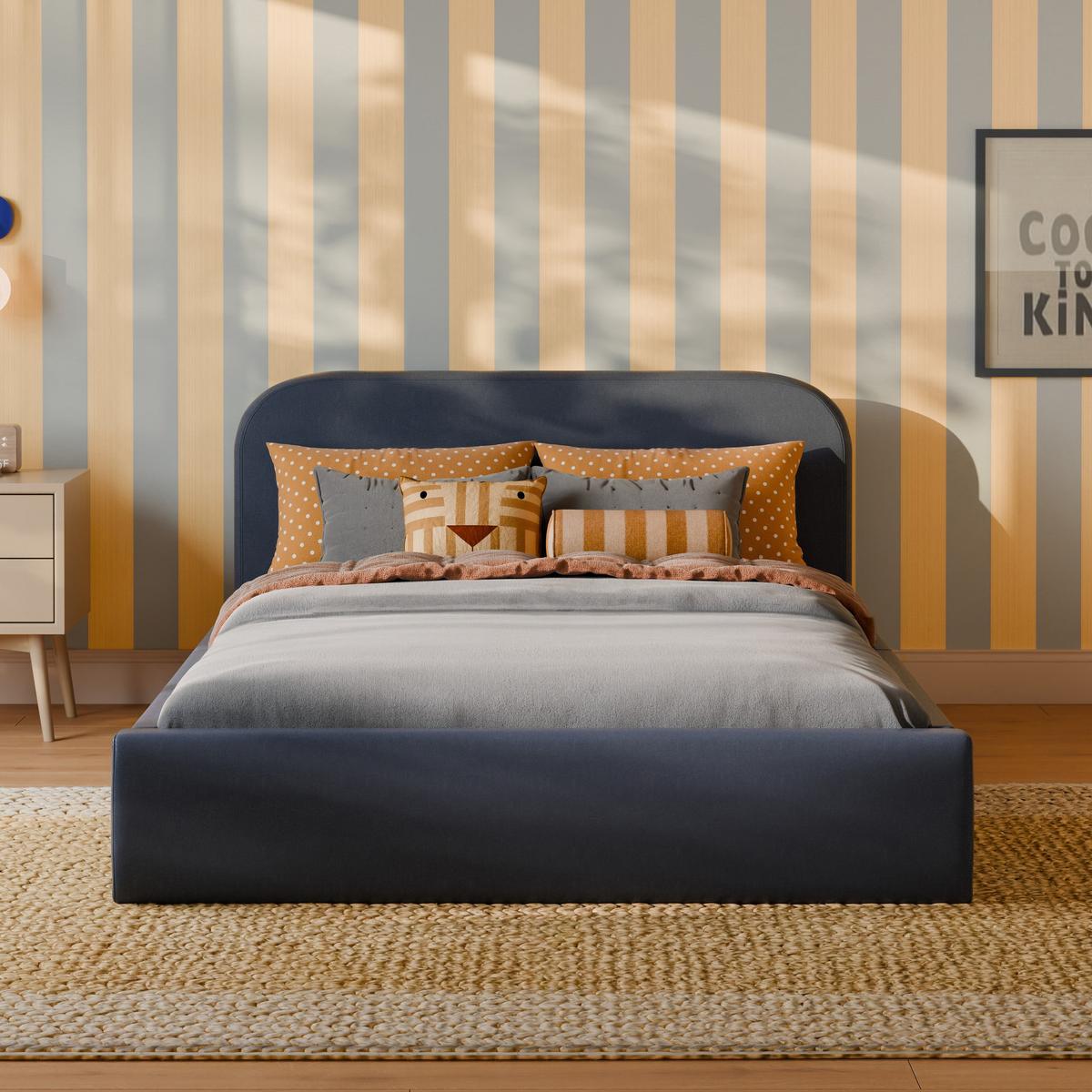 Babyletto Nara Full Floor Bed - Performance Navy Eco-Twill
