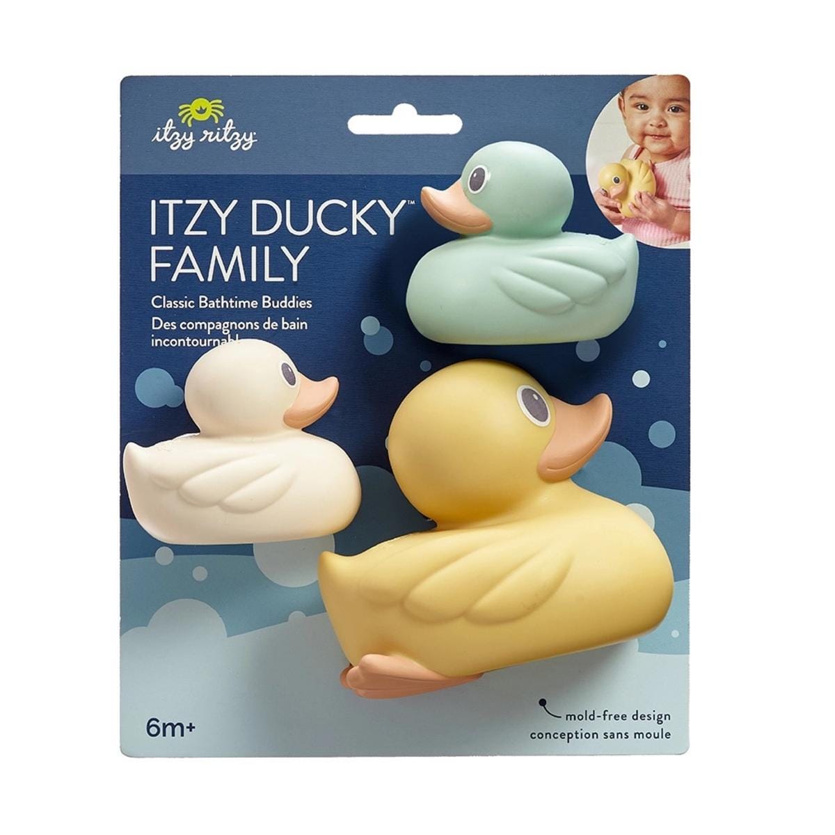 Itzy Ritzy Itzy Ducky Family Floating Rubber Ducks for Bath (Set of 3) - RD8553