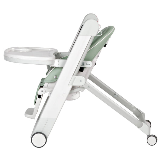 Peg Perego Siesta high chair in green and white side view