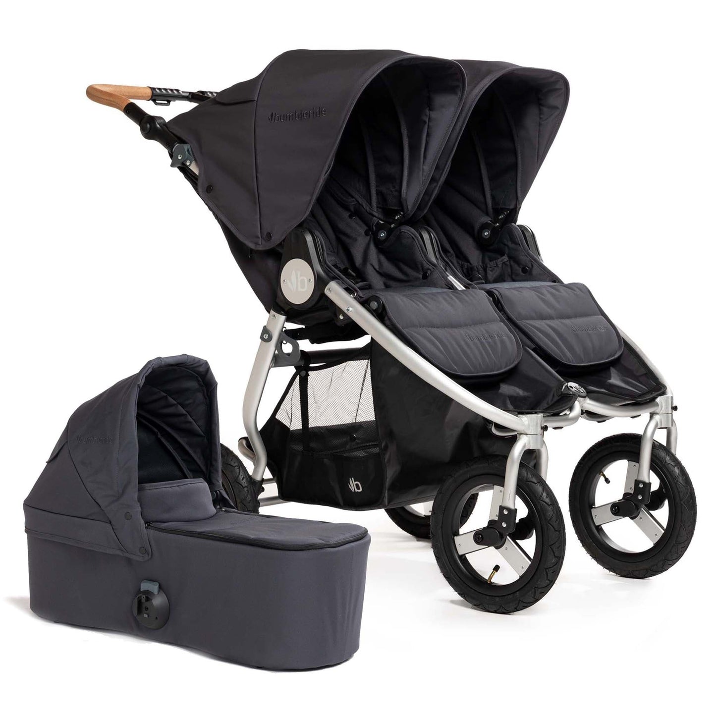 Bumbleride Indie Twin Double Stroller + Bassinet Bundle - Dusk / Dusk - IT-985US-BTN-82US