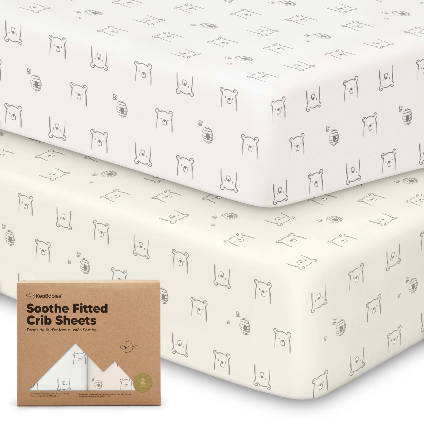 KeaBabies Organic Cotton Fitted Crib Sheet 2 Pack - KeaSafari image 14