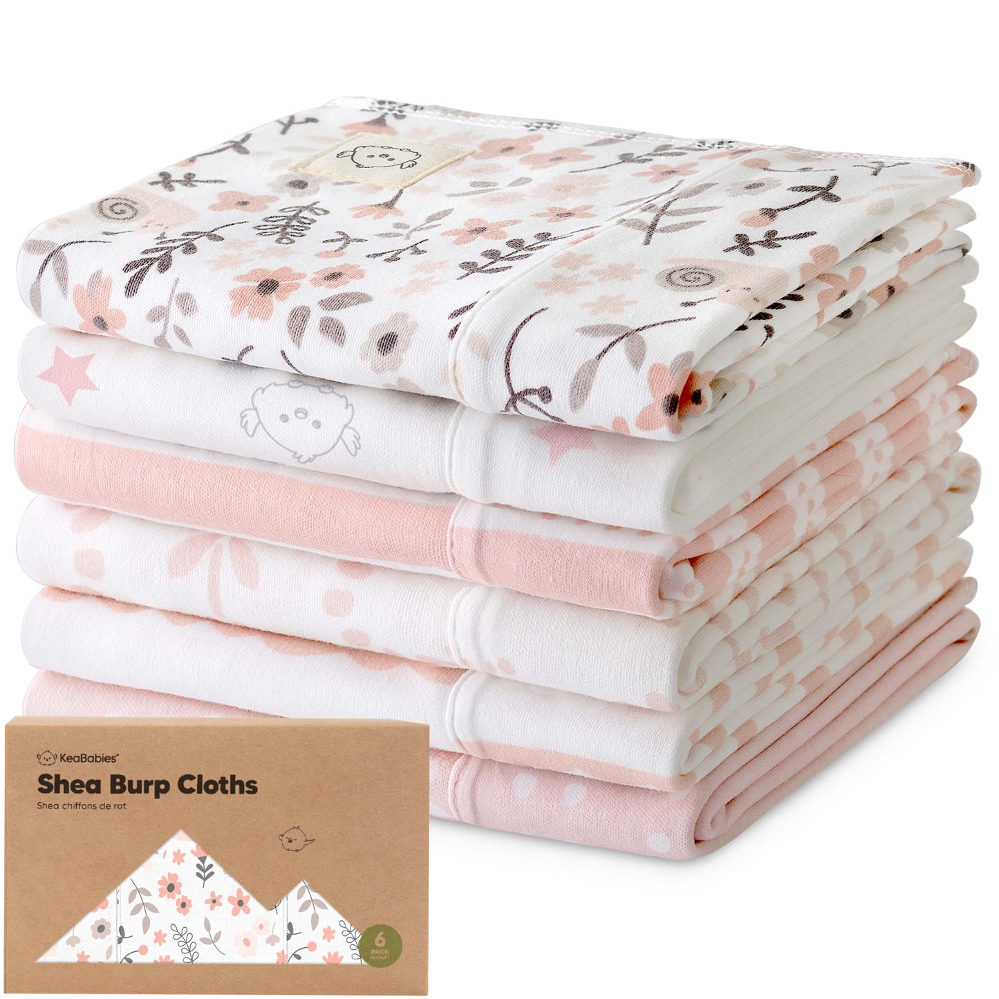 KeaBabies Shea Burp Cloths 6 Pack - Wilderness image 12