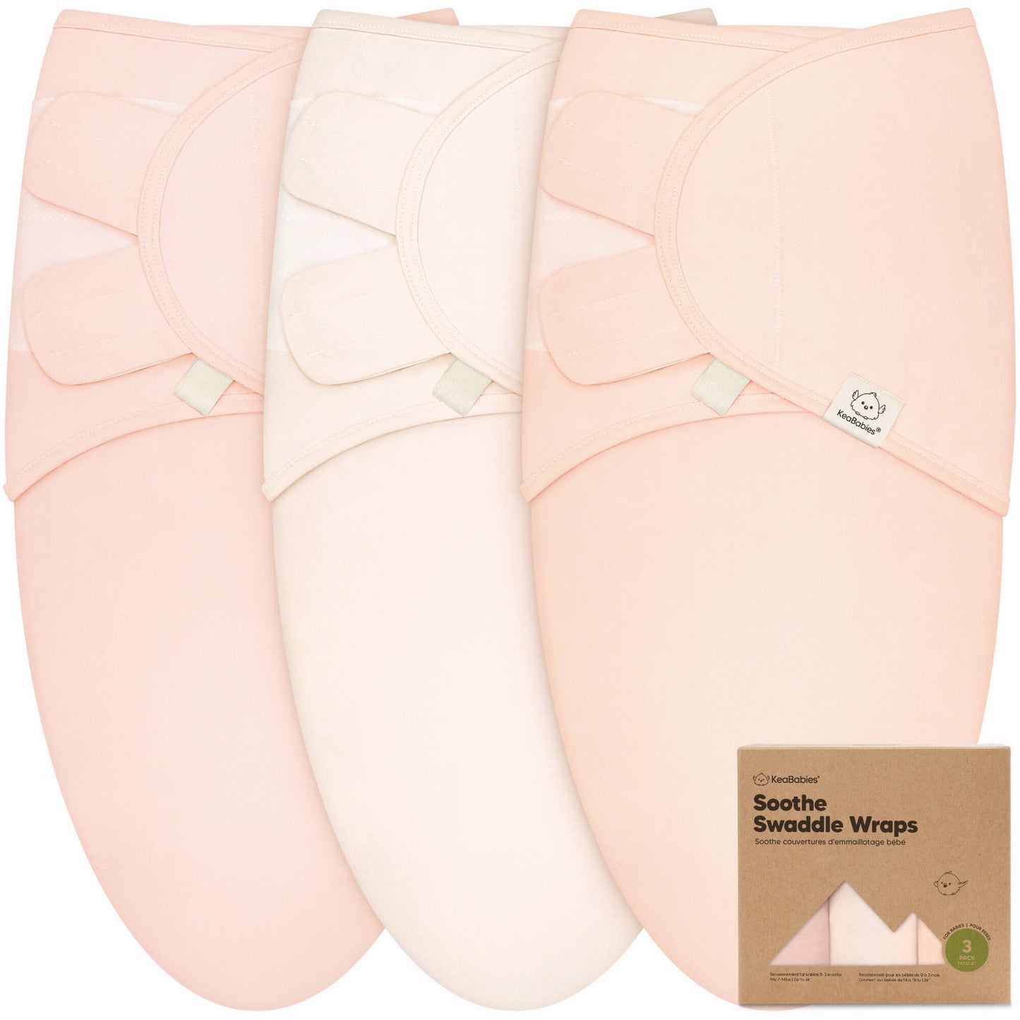 KeaBabies Soothe Baby Swaddles 3 Pack - Soft White image 12