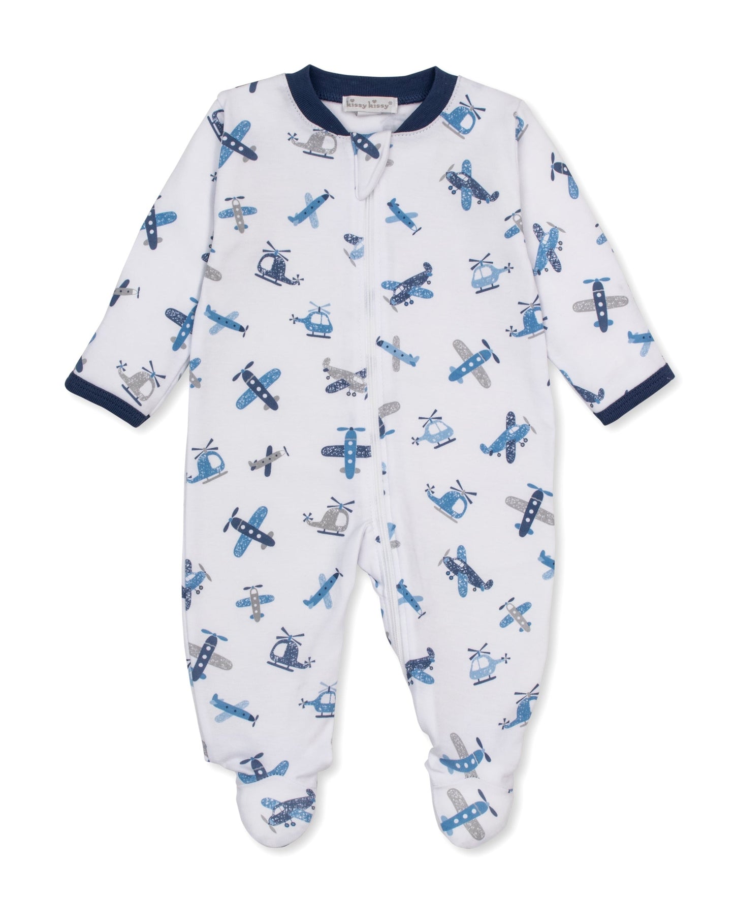 Kissy Kissy Awesome Aircrafts Print Footie with Zipper - Multi