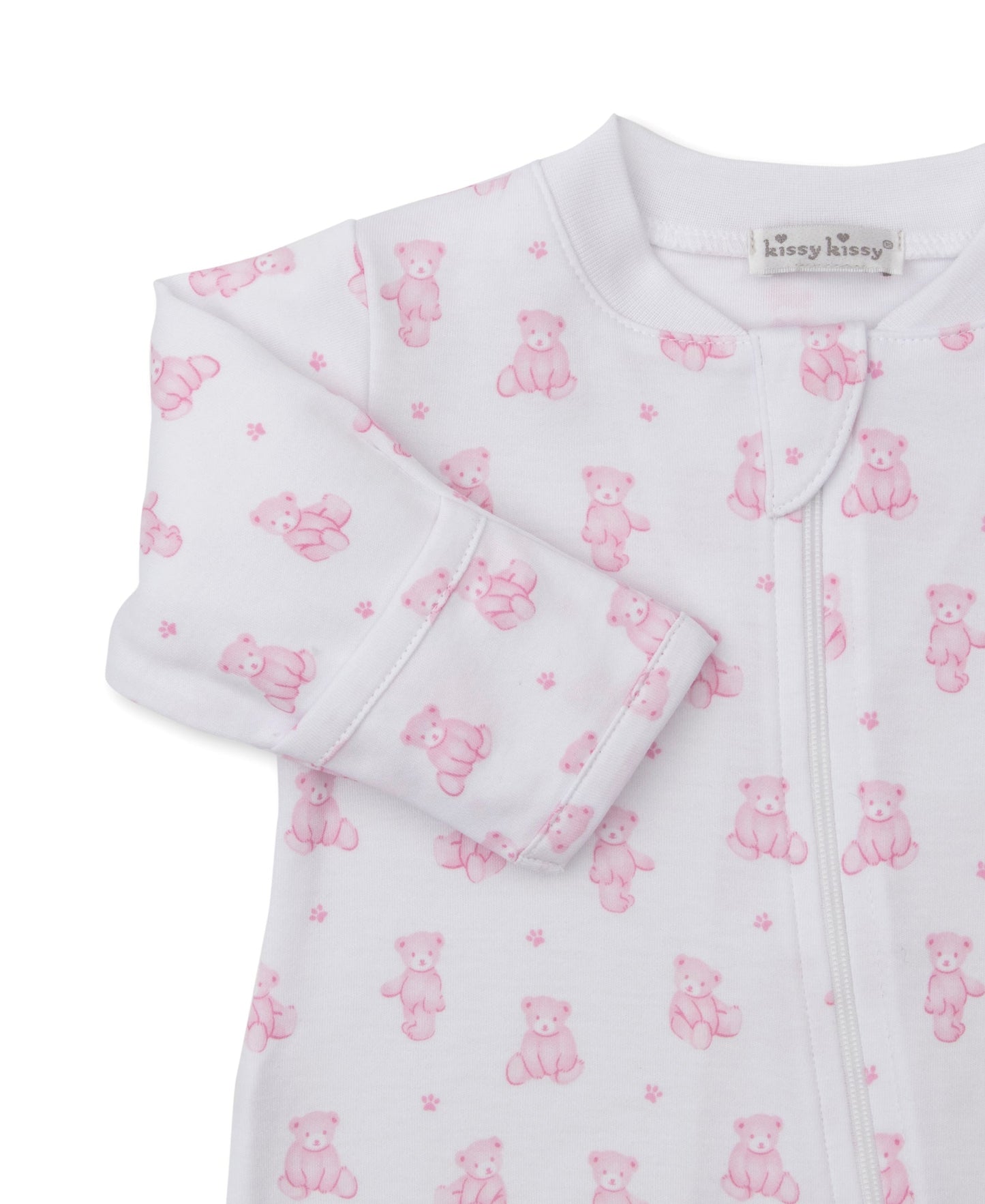 Kissy Kissy Footie w/ Zip - Teddy Bears, Pink, 3-6M - Image 2