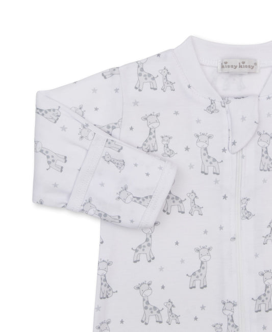 Kissy Kissy Zip Footie - Just Giraffes, 0-3M