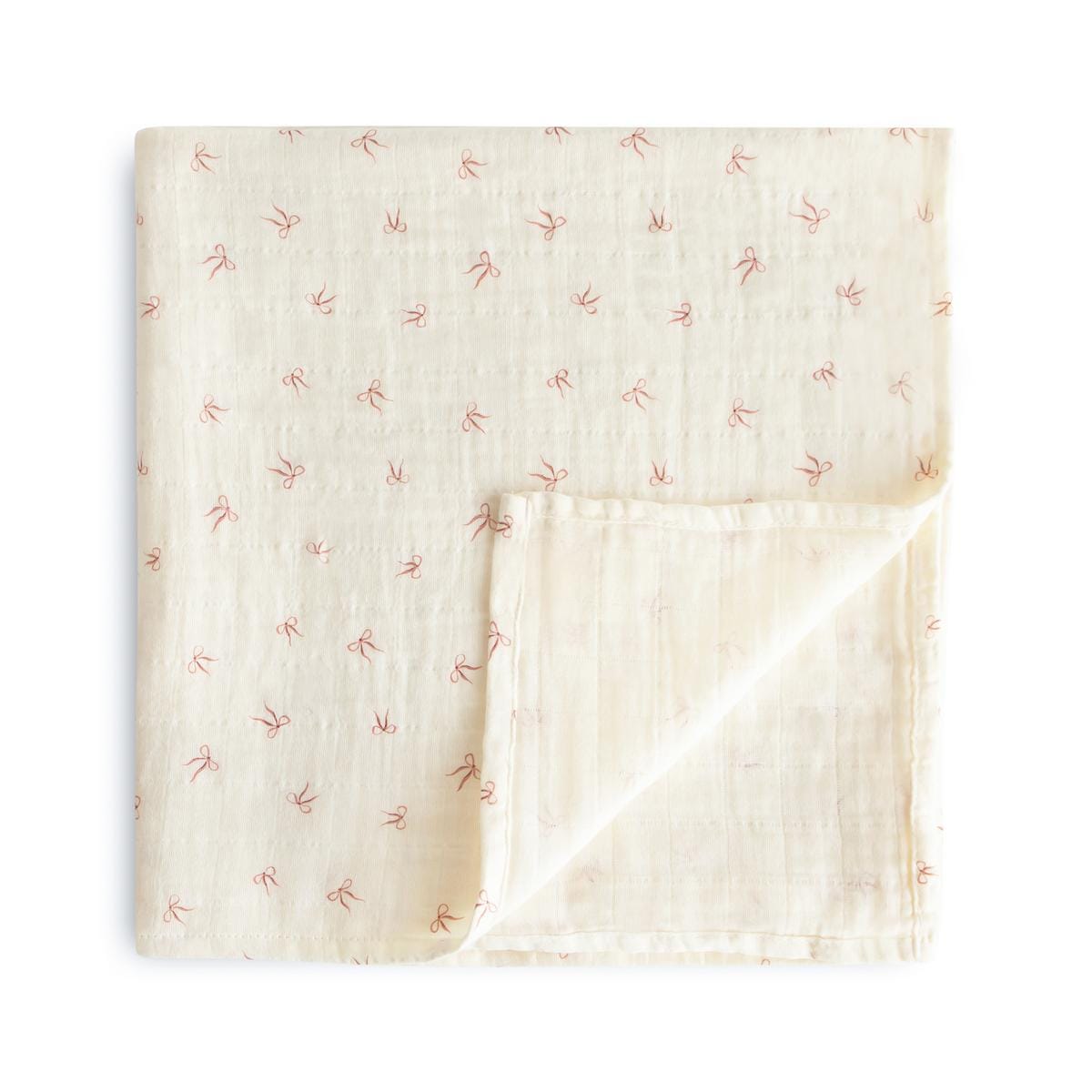 Mushie Muslin Swaddle Blanket - Bows - MS-250