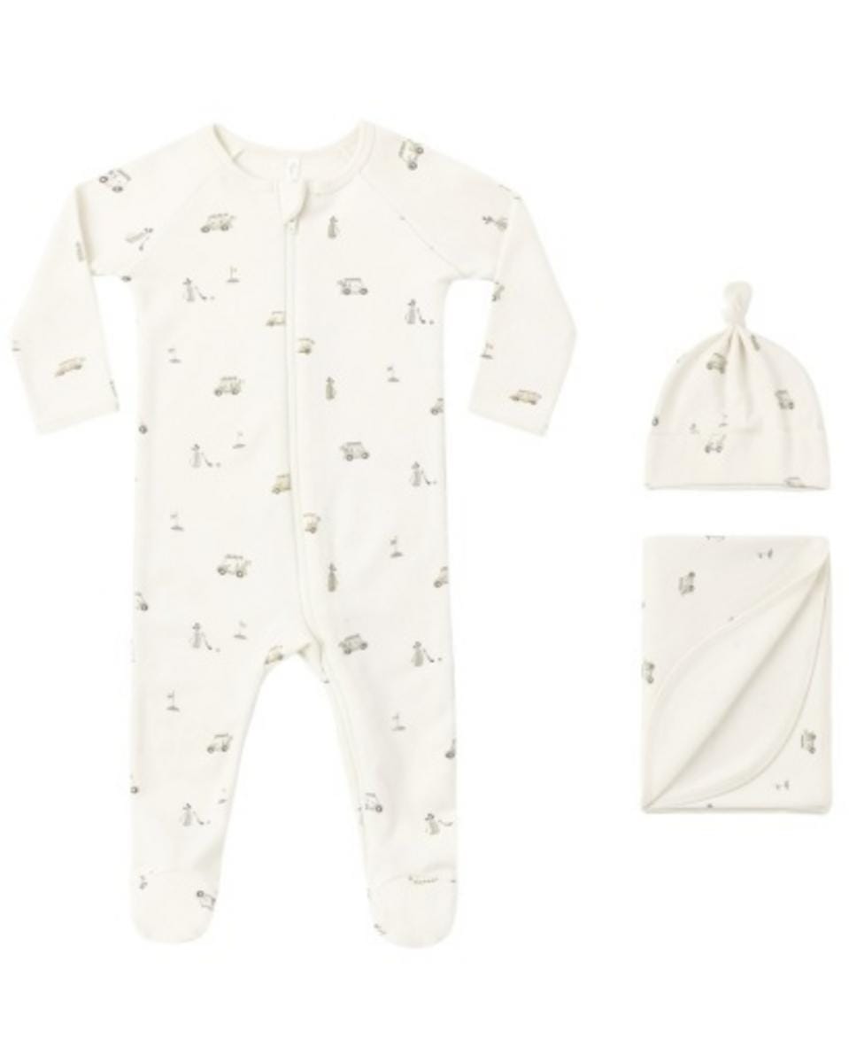 Rylee + Cru Footie Set Caddy - Natural, 3-6M