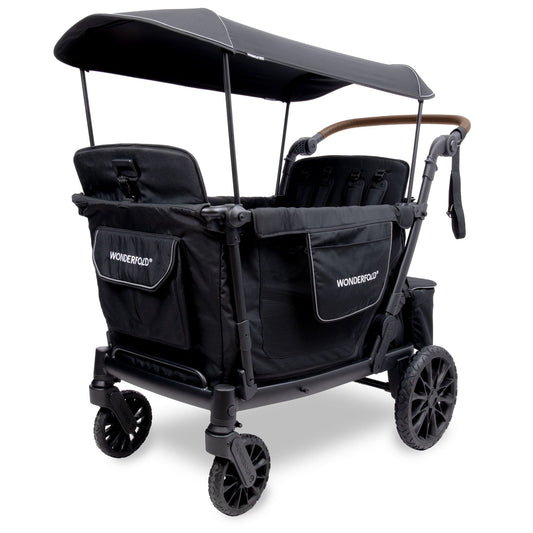 WonderFold L4 Quad (4 Seater) Stroller Wagon - Black