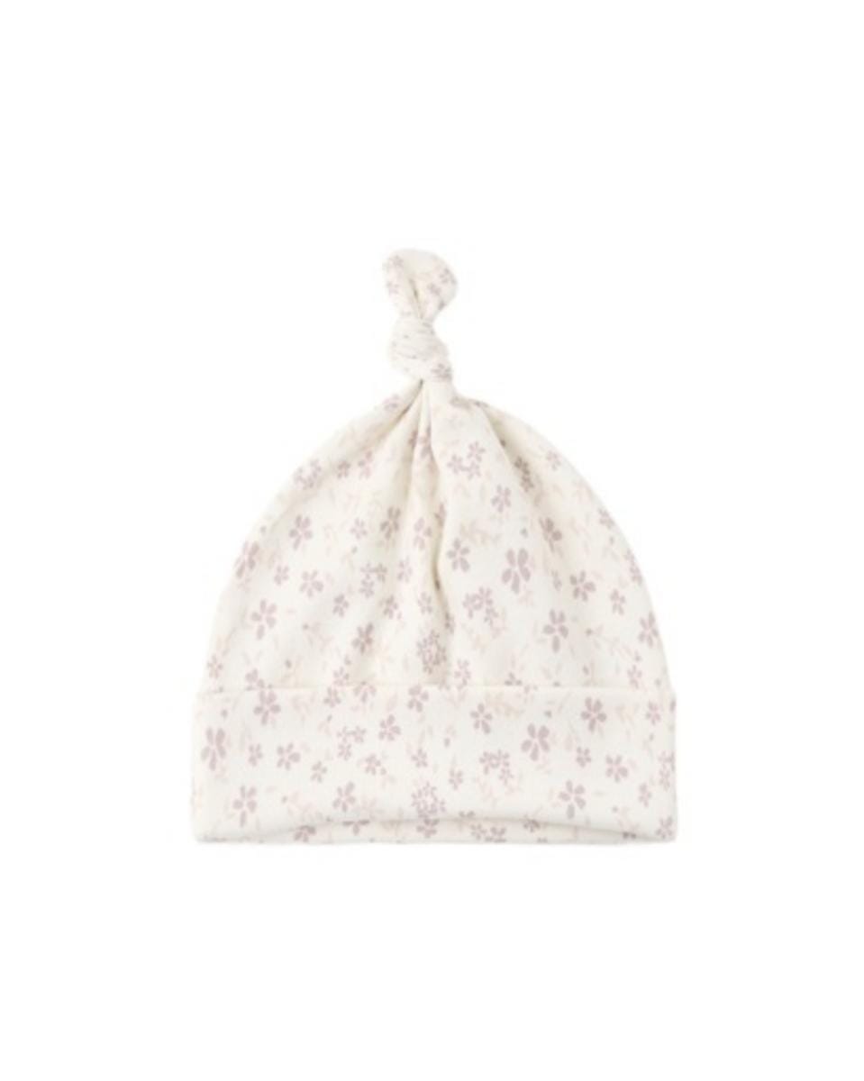 Quincy Mae Knotted Baby Hat Petite Fleur - Ivory, 0-6M