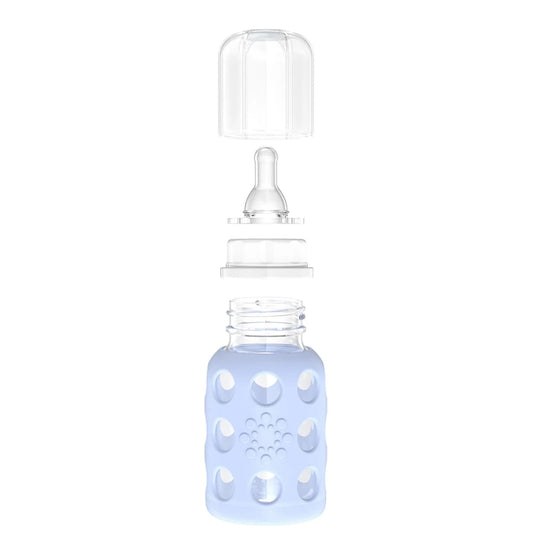 Lifefactory 4oz Glass Baby Bottle with Silicone Sleeve - Blanket