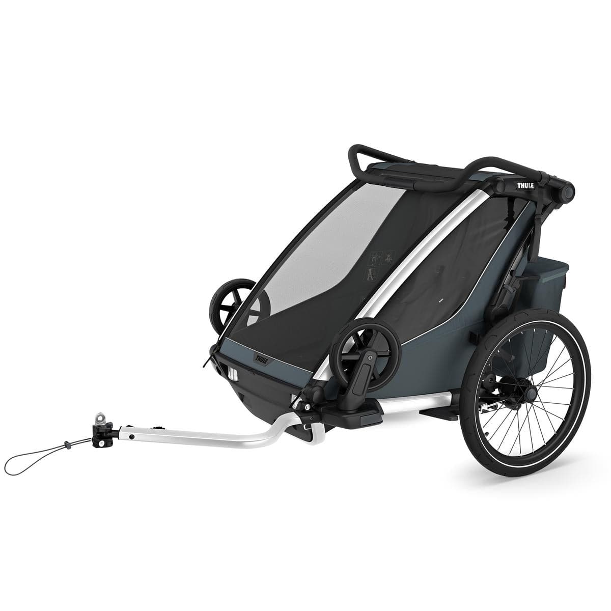 Thule Chariot Cross 2 Double Multisport Bike Trailer + Stroller - Dark Slate