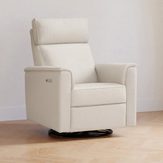 Namesake Willa Pro Power Recliner and Swivel Glider with Power Headrest, Lumbar & Light - Performance Ivory Boucle - M17182PWB