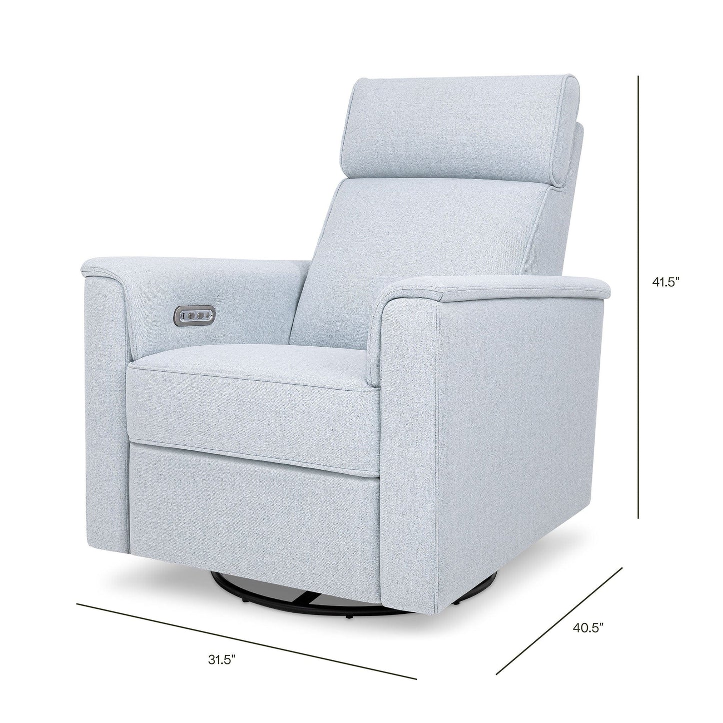 Namesake Willa Plus Electric Glider Recliner w/ Electric Headrest - Performance Blue Chambray Eco-Twill