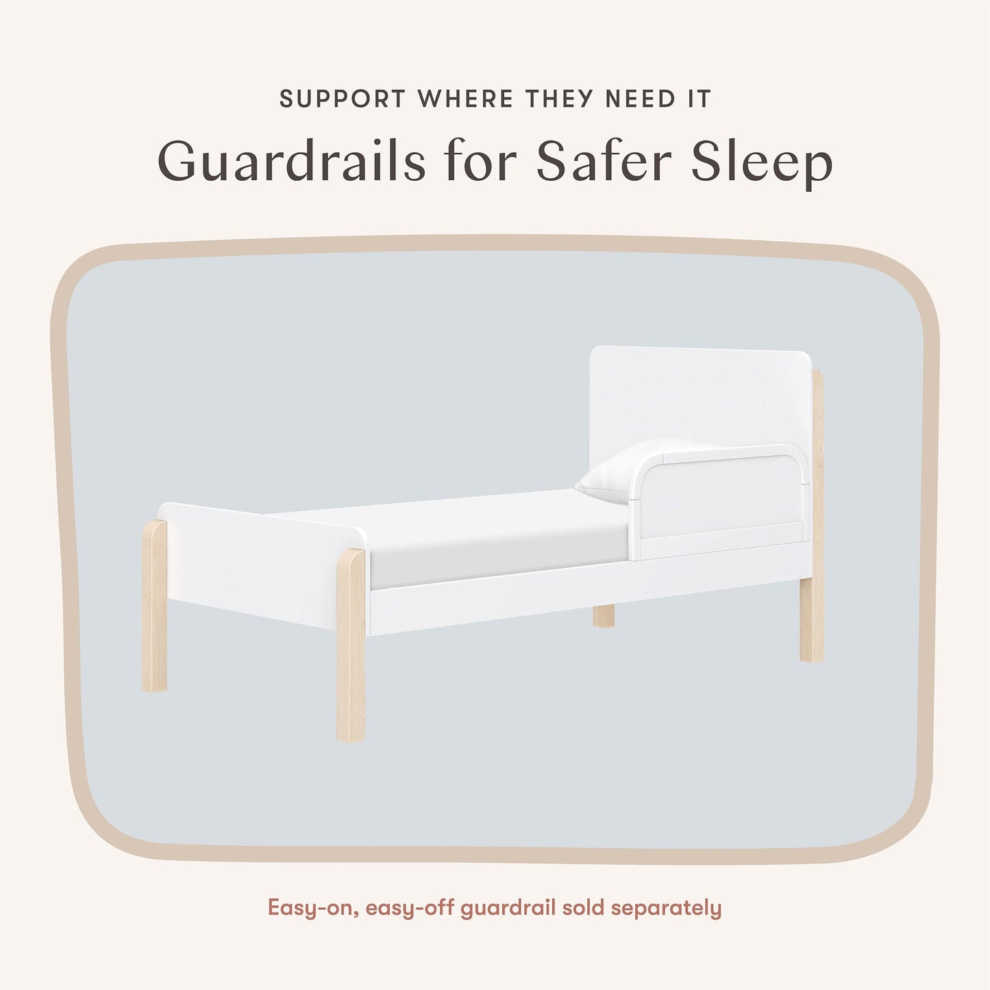 Babyletto TipToe Twin Bed - White/Washed Natural - M18469WNX