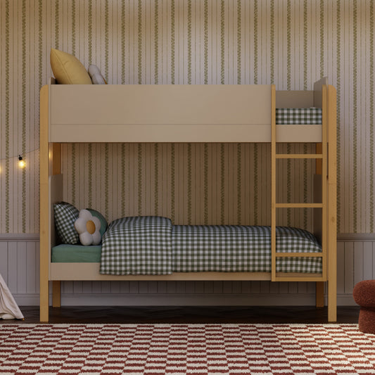 Babyletto TipToe Convertible Bunk Bed - Taupe/Honey