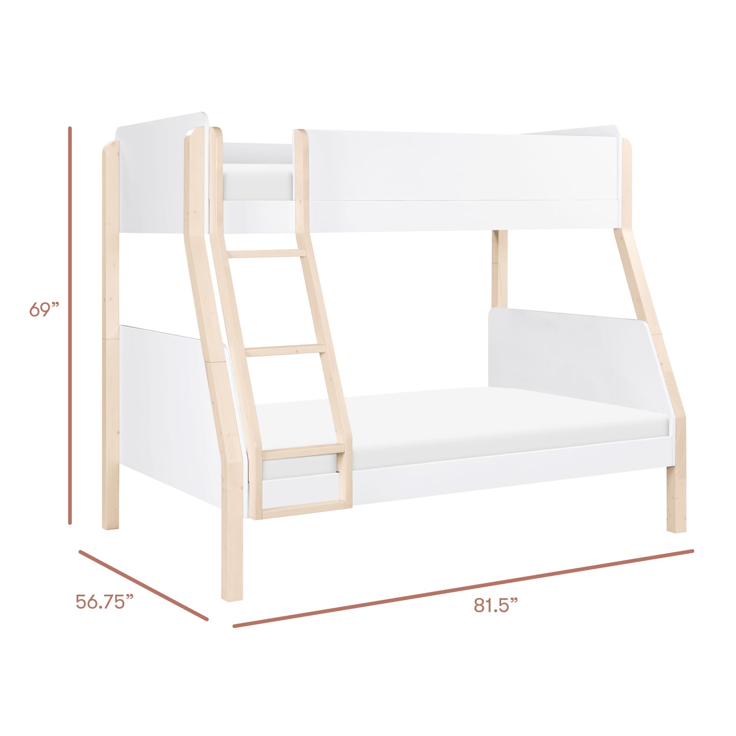 Babyletto TipToe Twin-Over-Full Bunk Bed - White/Washed Natural