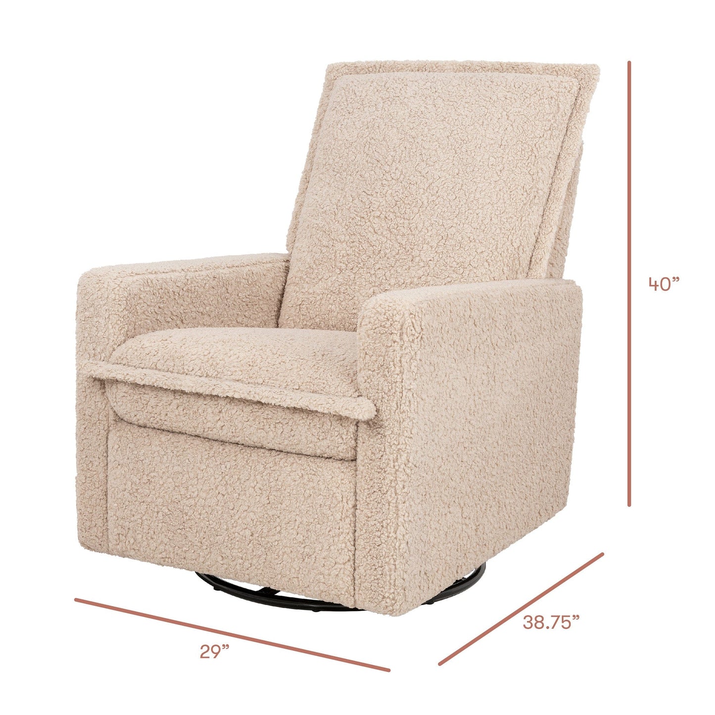 Babyletto Cali Flange Gliding Swivel Recliner - Chai Shearling - M20977CSG