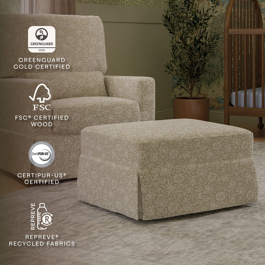 Morris & Co. x Namesake Crawford Gliding Ottoman - Mallow in Ash - M21785MA