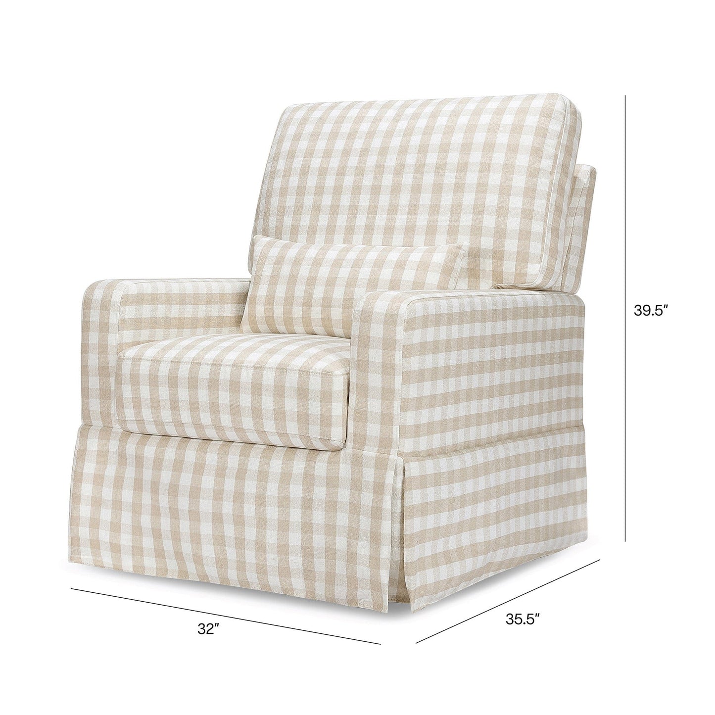 Namesake Crawford Pillowback Comfort Swivel Glider - Tan Gingham - M21787TGH