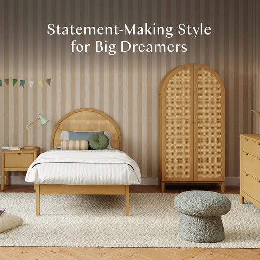 Babyletto Bondi Cane Twin Bed - Honey with Natural Cane - M25969HYNC