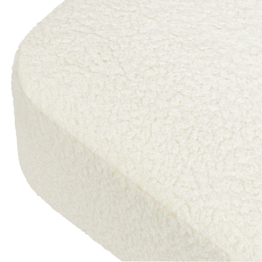 Babyletto Kiwi Gliding Ottoman - Cream Shearling with Light Wood Base - M26385CMSGLB