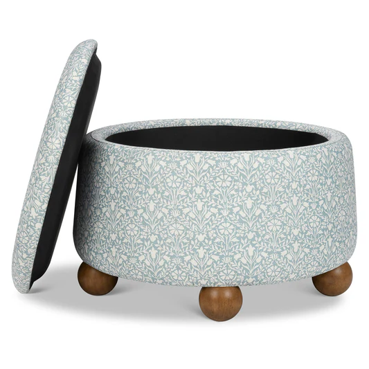 Morris & Co. x Namesake Tuffet Storage Ottoman - Bellflowers in Powdered Blue - M30985BPBDF