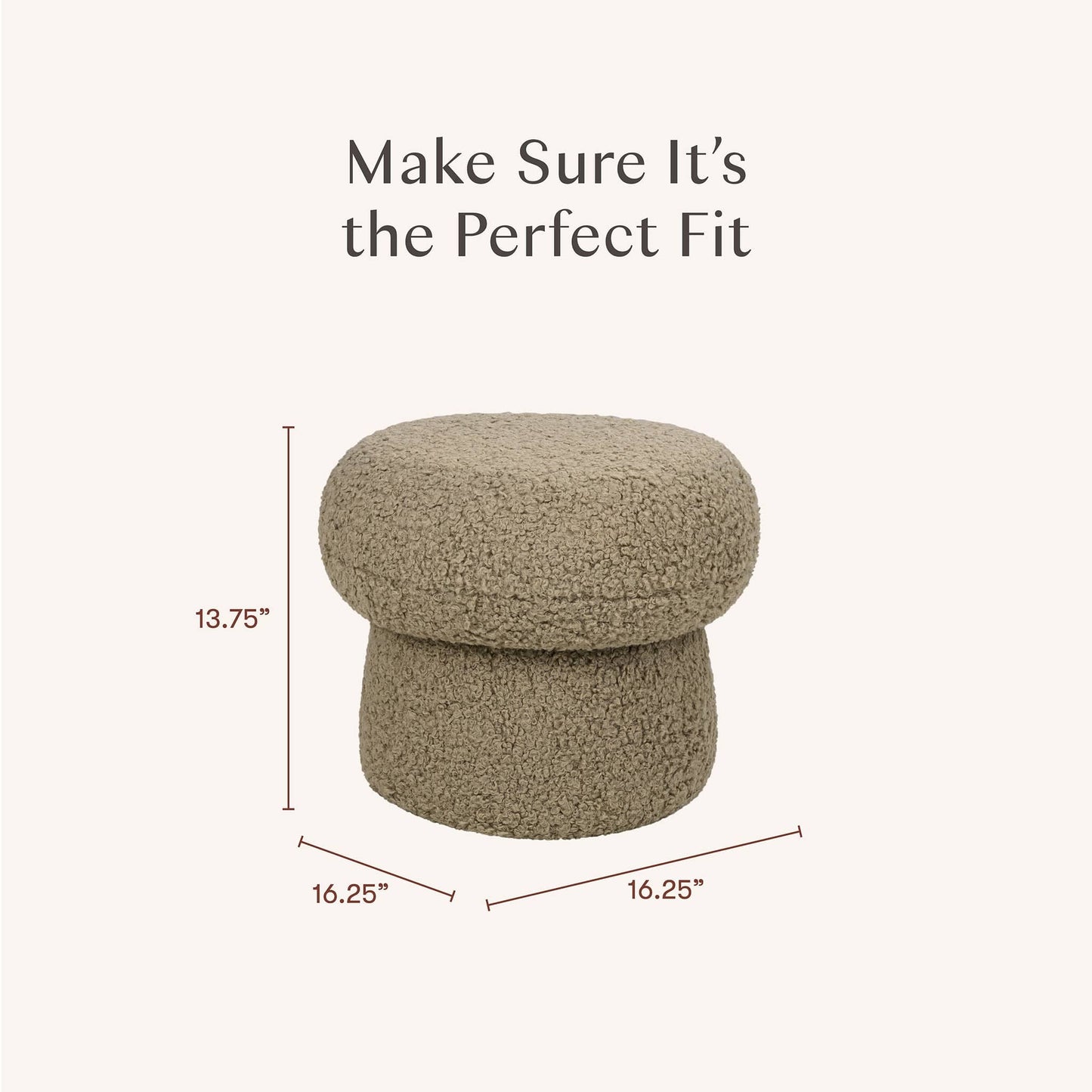 Babyletto Mini Mushroom Pouf - Latte Teddy Loop - M31585LT