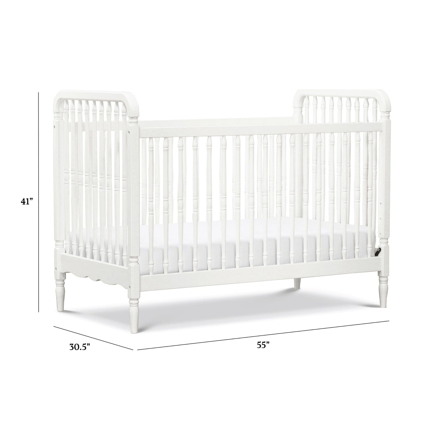 Namesake Liberty 3-in-1 Convertible Spindle Crib w/Toddler Bed Conversion Kit - Warm White