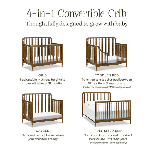 Namesake Liberty 4-in-1 Convertible Spindle Crib - Natural Walnut - M7141NL