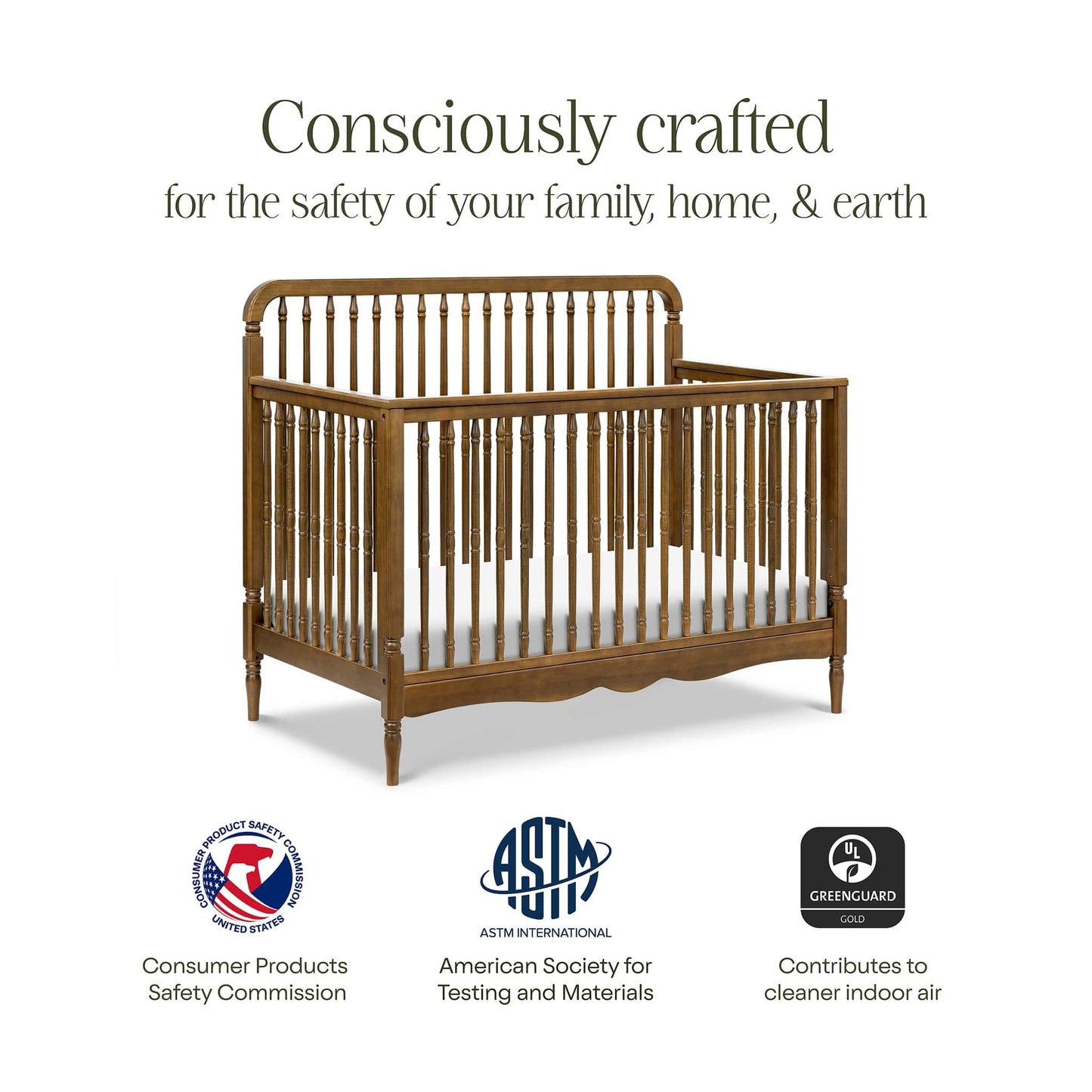 Namesake Liberty 4-in-1 Convertible Spindle Crib - Natural Walnut - M7141NL