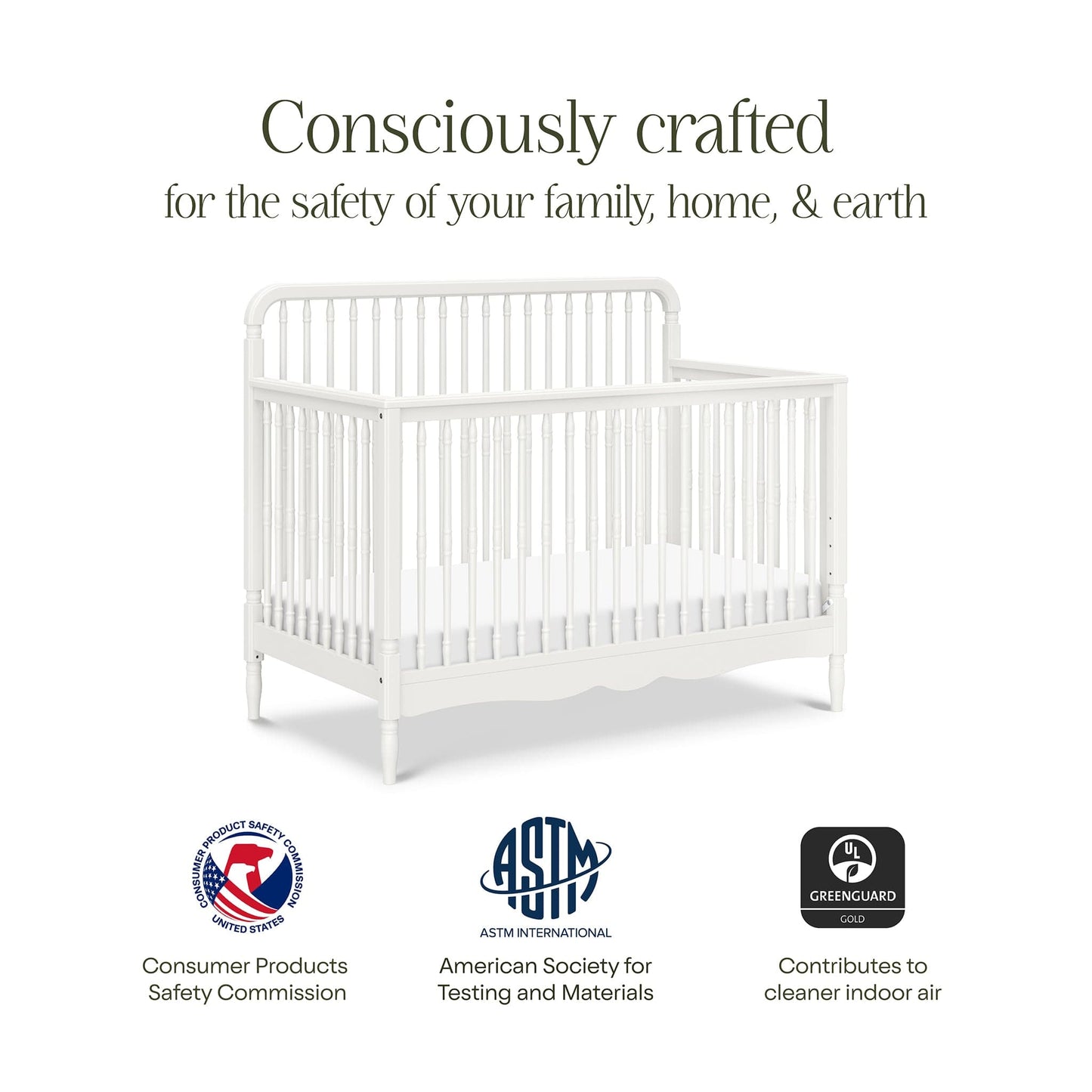 Namesake Liberty 4-in-1 Convertible Spindle Crib - Warm White - M7141RW