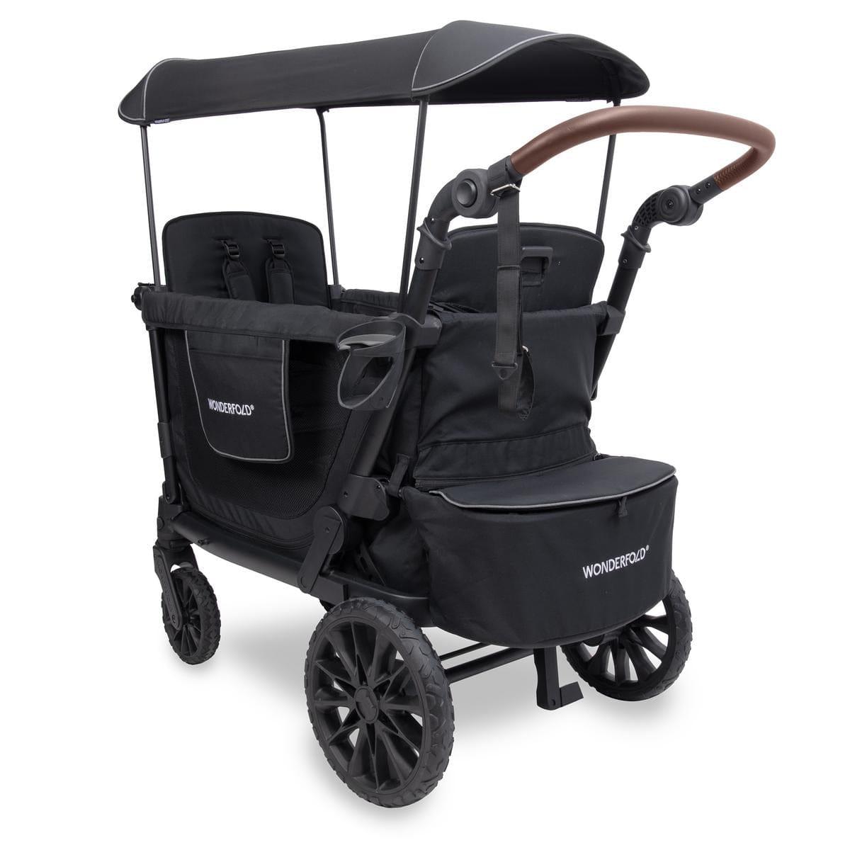 WonderFold OPEN BOX L2 Double (2 Seater) Stroller Wagon - Black - L2-BLK-OB