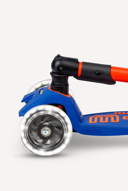 Micro Kickboard Maxi Deluxe Foldable LED Scooter - Neon Blaze Orange - MMD227